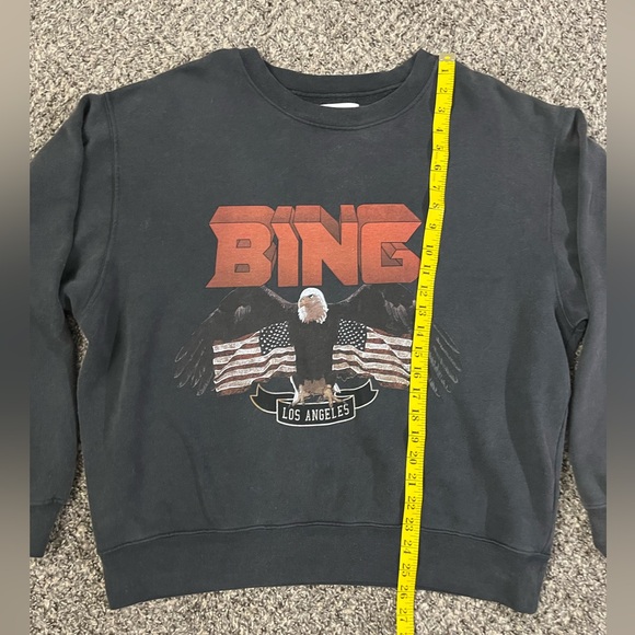 Anine Bing eagle Los Angeles faded black sweatshirt large - Picture 6 of 7